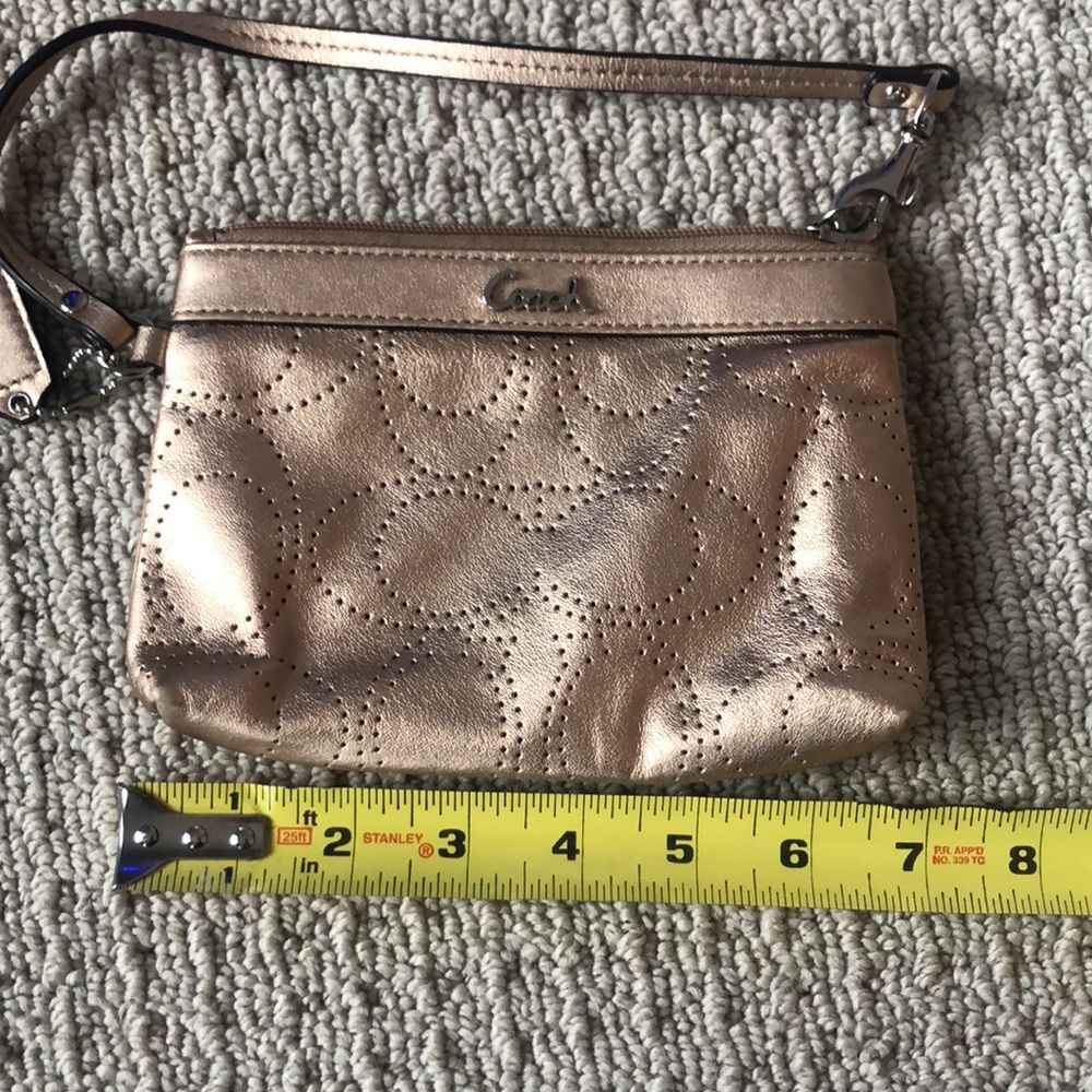 Coach Gold Leather Wristlet